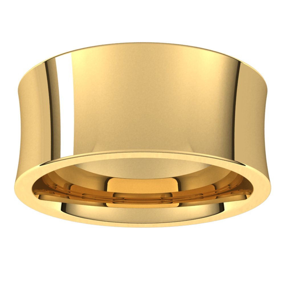 14K Yellow Gold 9 mm Comfort-Fit Concave Band Size 10