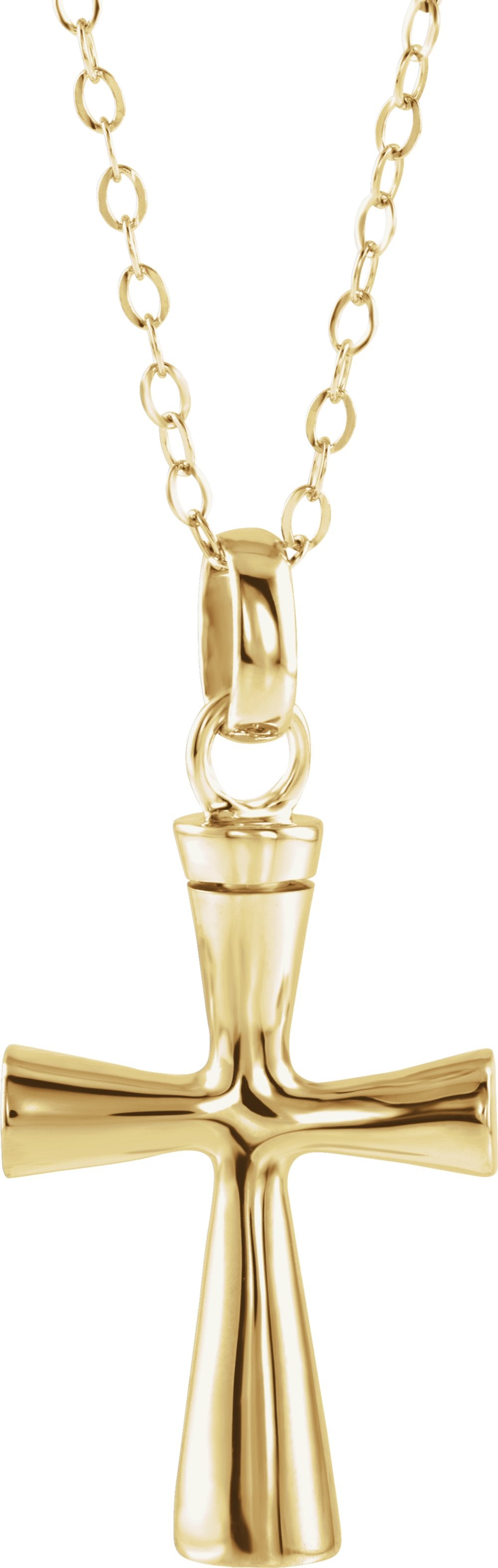 10K Yellow Gold Cross Ash Holder Pendant