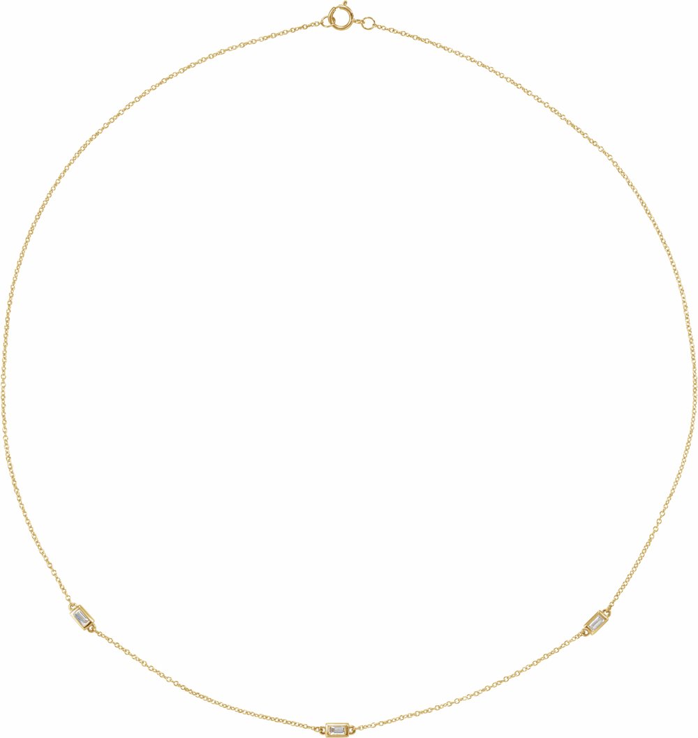 14K Yellow Gold 1/5 CTW Natural Diamond 3-Station 16" Necklace