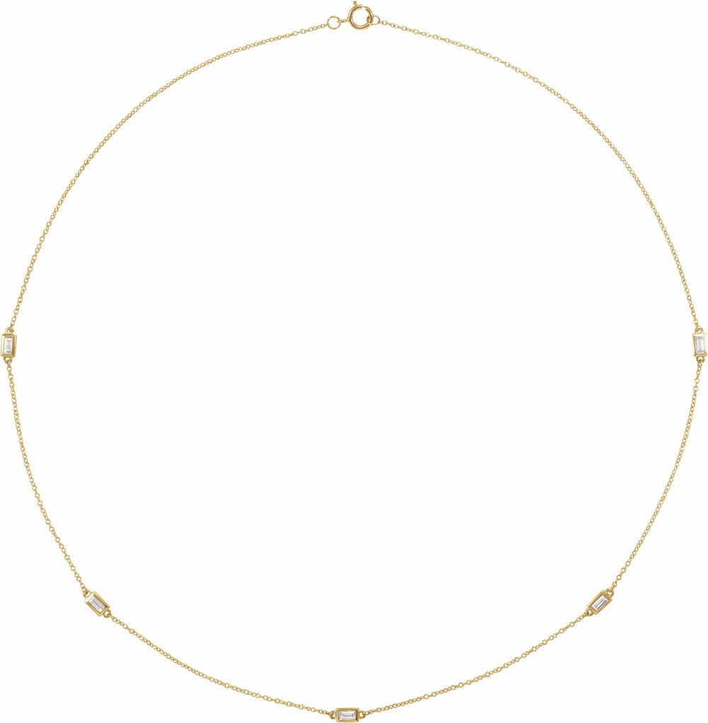 14K Yellow Gold 1/3 CTW Natural Diamond 5-Station 18" Necklace