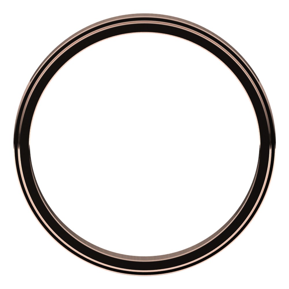 14K Rose Gold 2.5 mm Stepped-Edge Flat Band Size 4
