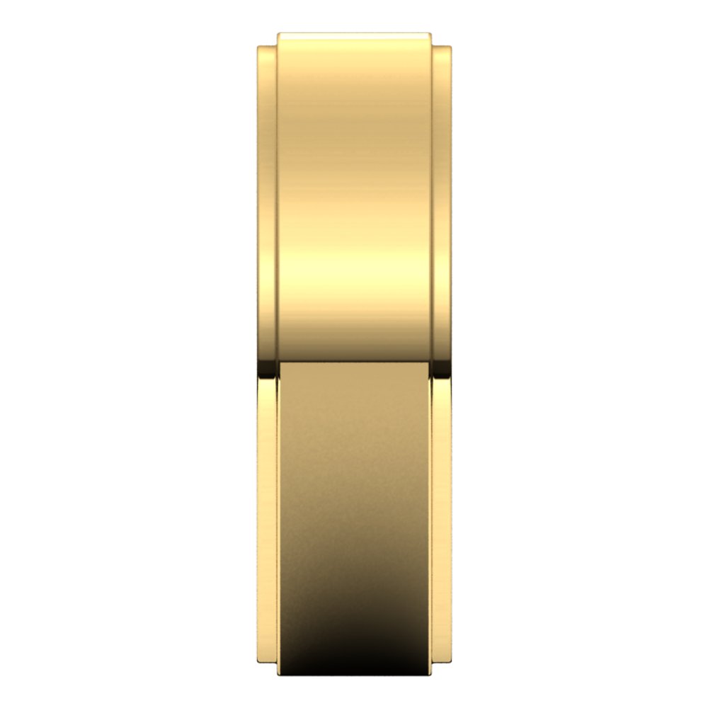 18K Yellow 6 mm Flat Edge Band