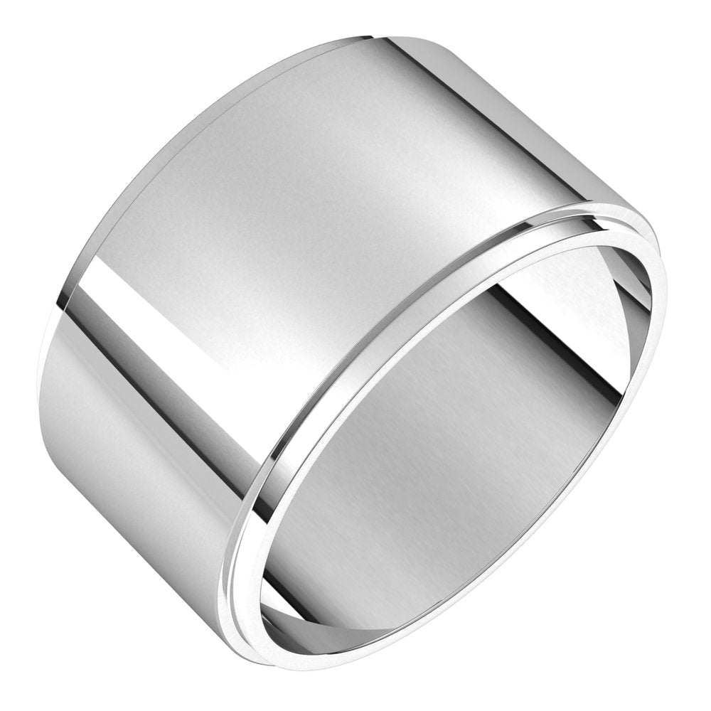 Sterling Silver 11 mm Flat Edge Band Size 12