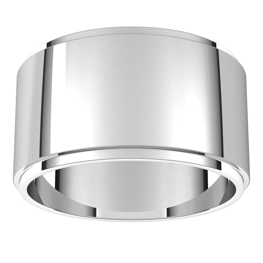 Sterling Silver 11 mm Flat Edge Band Size 12
