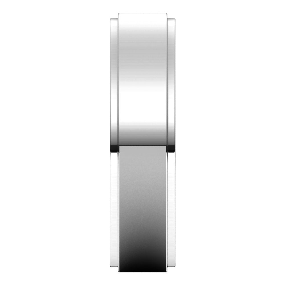 14K White 5 mm Flat Edge Band