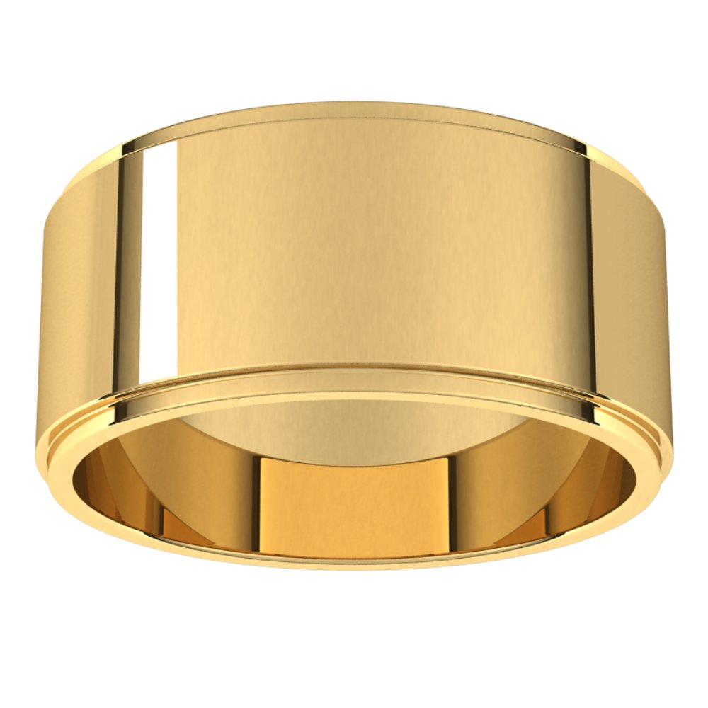 14K Yellow 9 mm Stepped-Edge Flat Band Size 5.5
