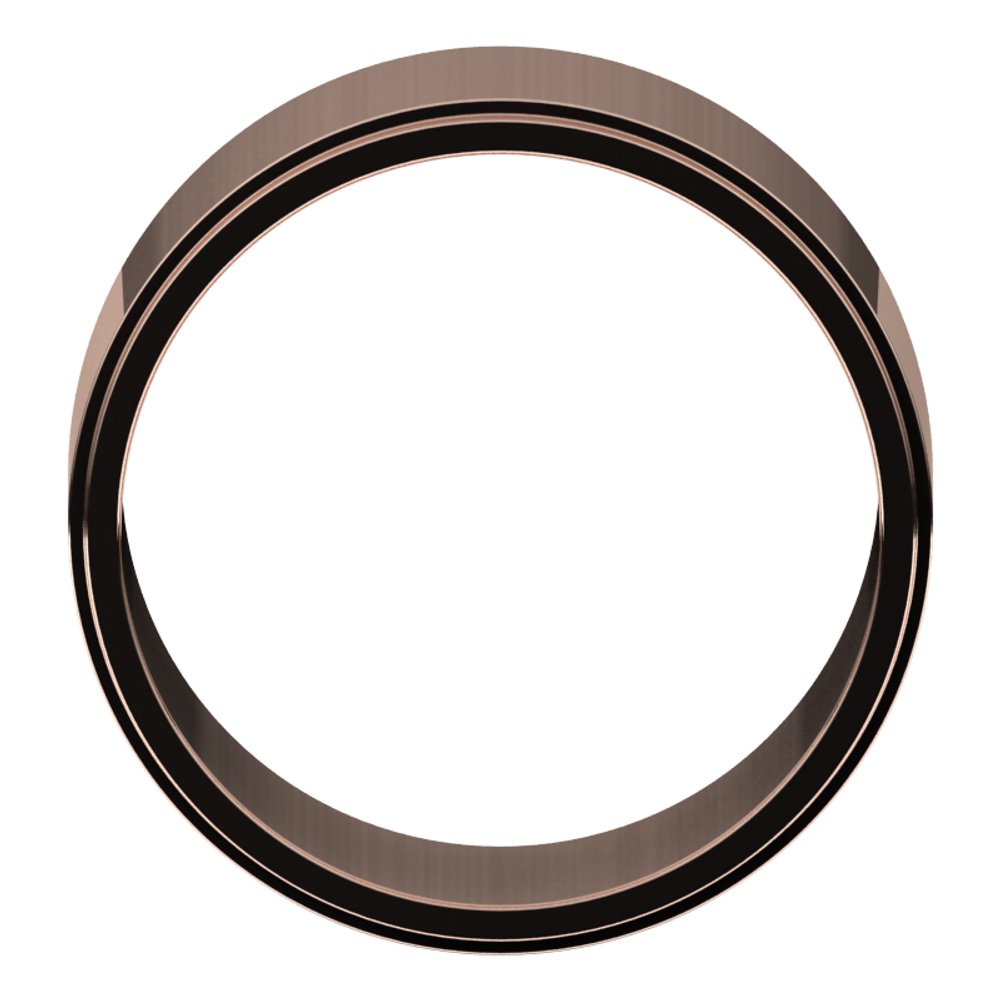 14K Rose Gold 10 mm Stepped-Edge Flat Band Size 11