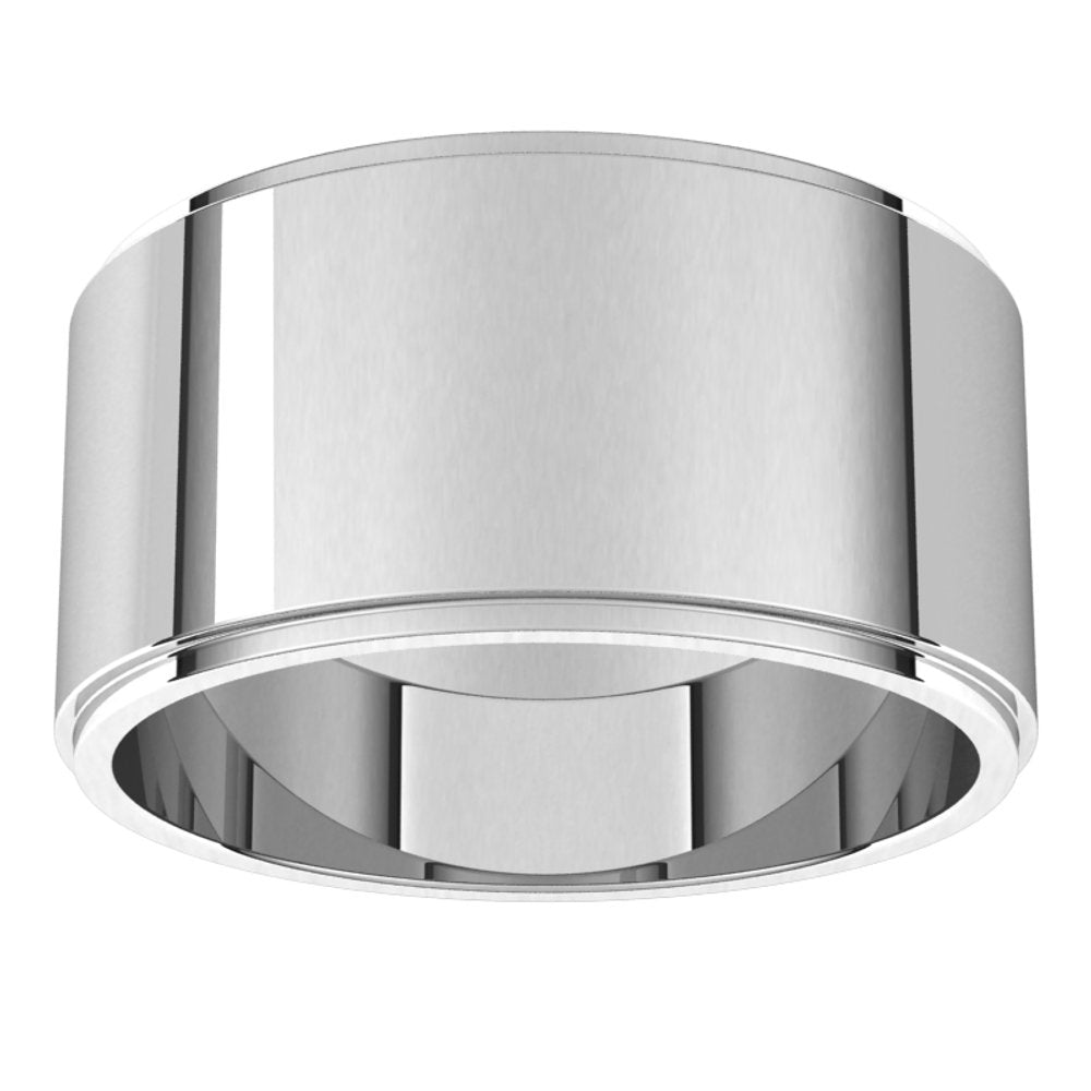 Platinum 10 mm Stepped-Edge Flat Band Size 11