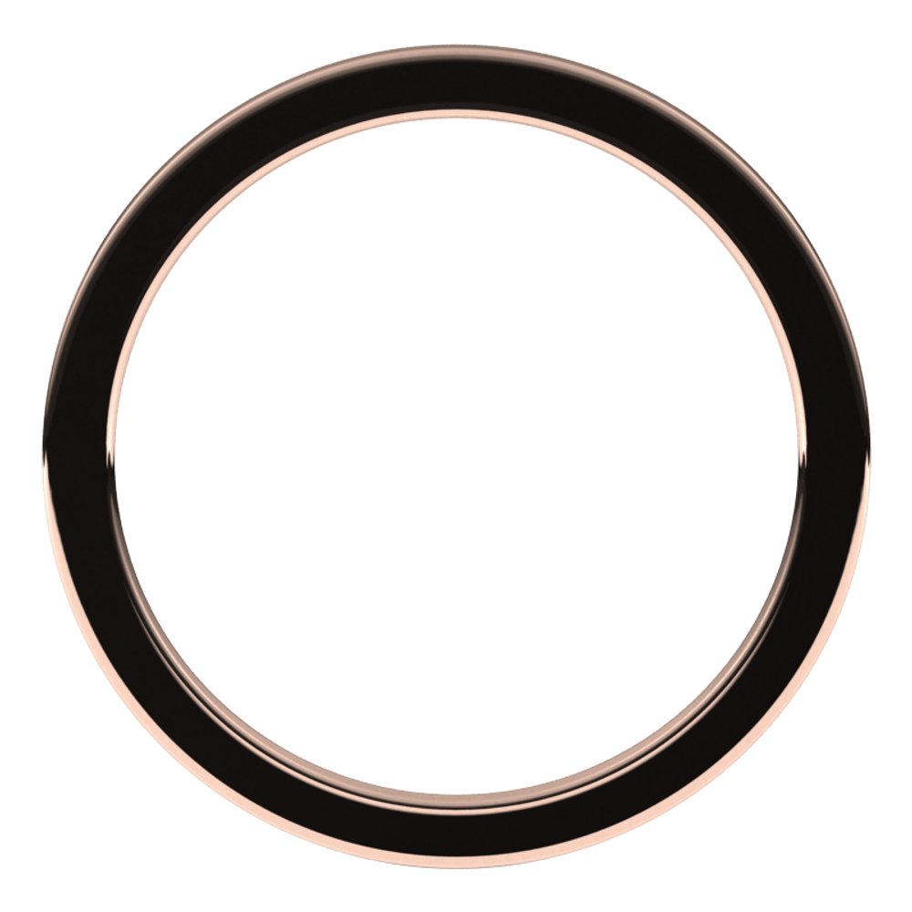 14K Rose Gold 1 mm Comfort-Fit Flat Band Size 8