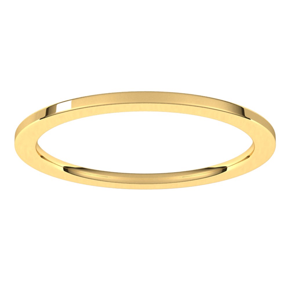 10K Yellow Gold 1 mm Comfort-Fit Flat Band Size 4