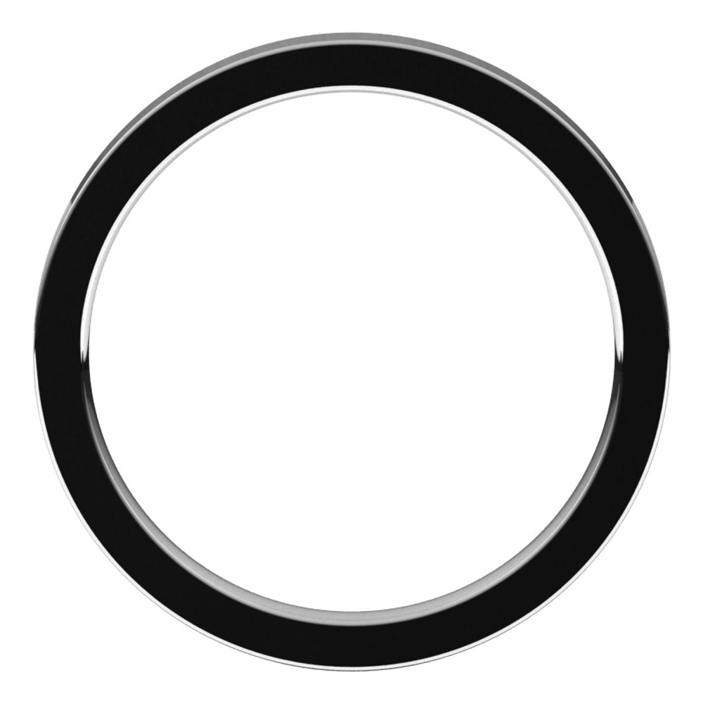 10K White Gold 2 mm Comfort-Fit Flat Band Size 6.5