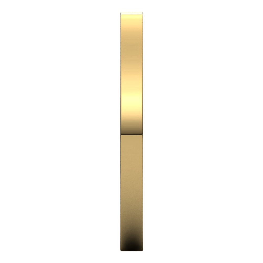 14K Yellow Gold 2 mm Comfort-Fit Flat Band Size 3.5