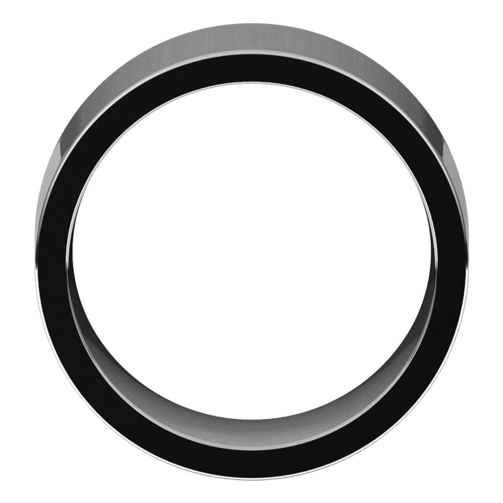 14K White Gold 10 mm Comfort-Fit Flat Band Size 6
