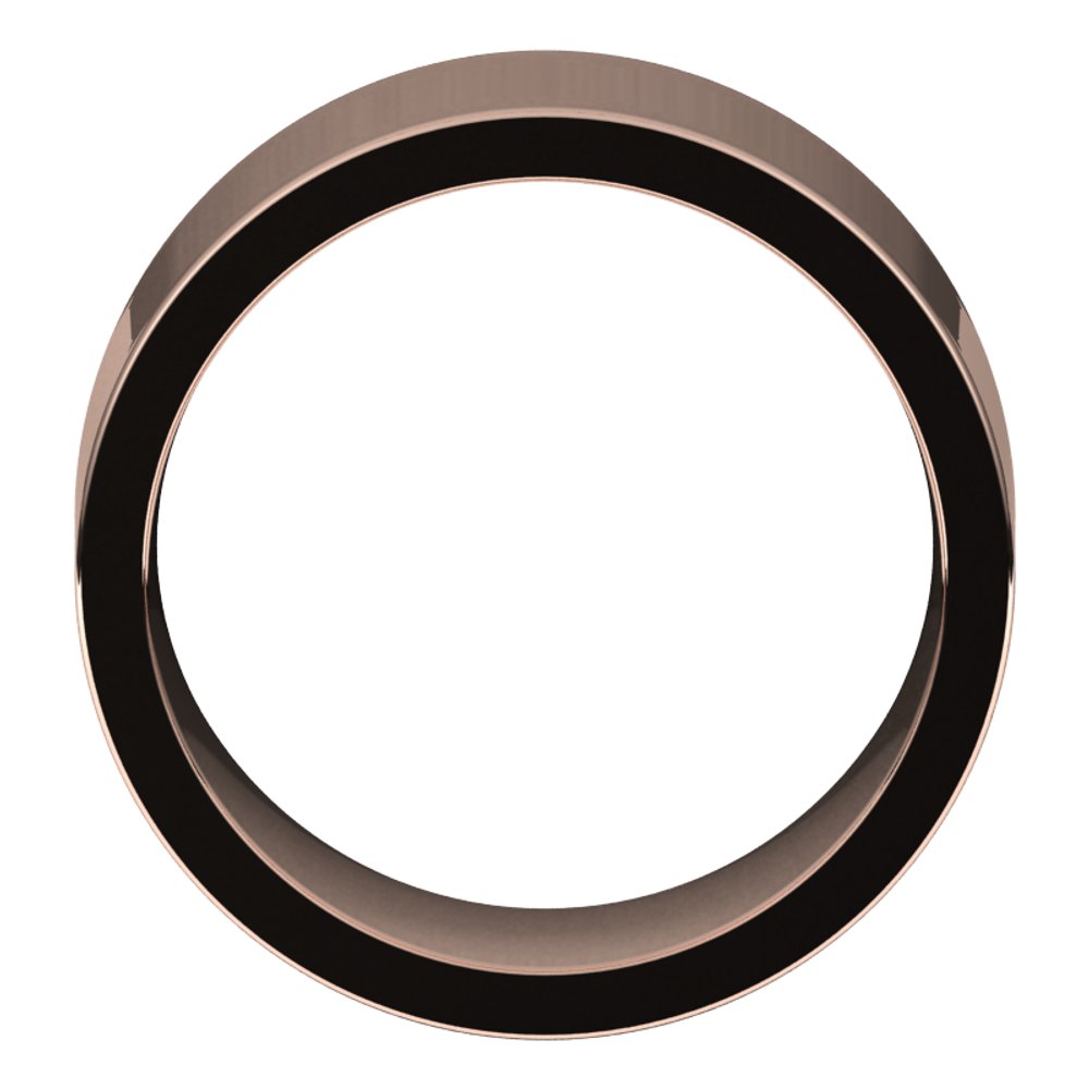 14K Rose 10 mm Comfort-Fit Flat Band Size 13