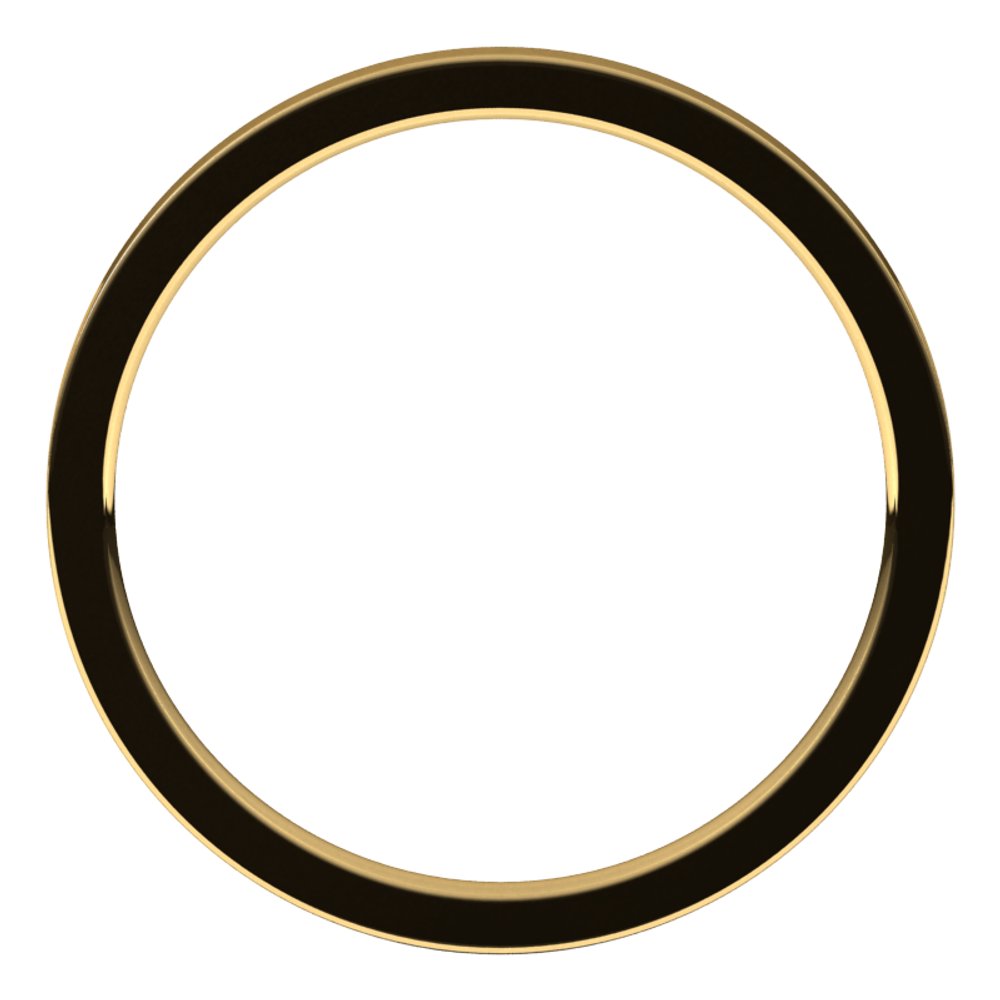 14K Yellow Gold 1.5 mm Lightweight Comfort-Fit Flat Band Size 5