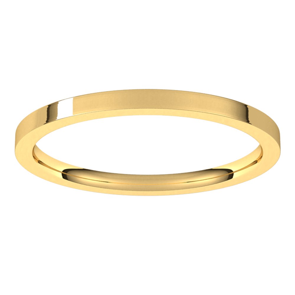 14K Yellow Gold 1.5 mm Lightweight Comfort-Fit Flat Band Size 5