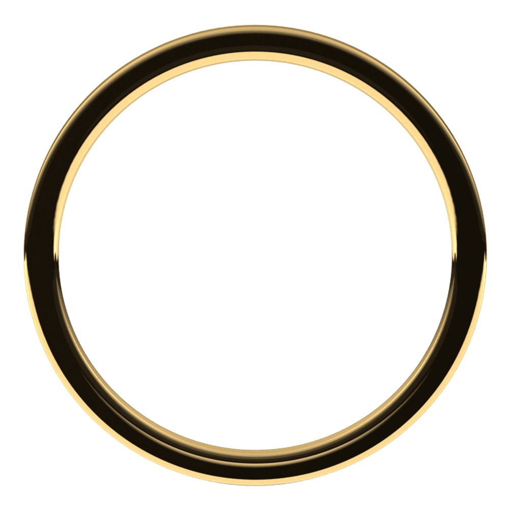 18K Yellow 1 mm Flat Comfort Fit Light Band Size 9.5