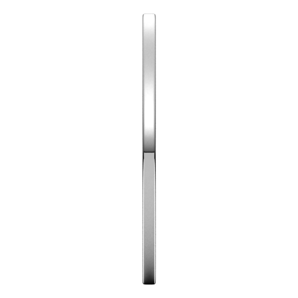 14K White Gold 1 mm Lightweight Comfort-Fit Flat Band Size 9.5