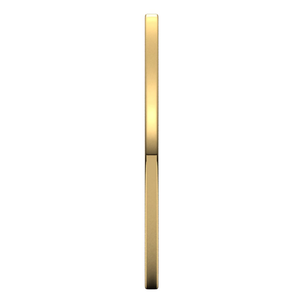 18K Yellow Gold 1 mm Flat Comfort Fit Light Band Size 7