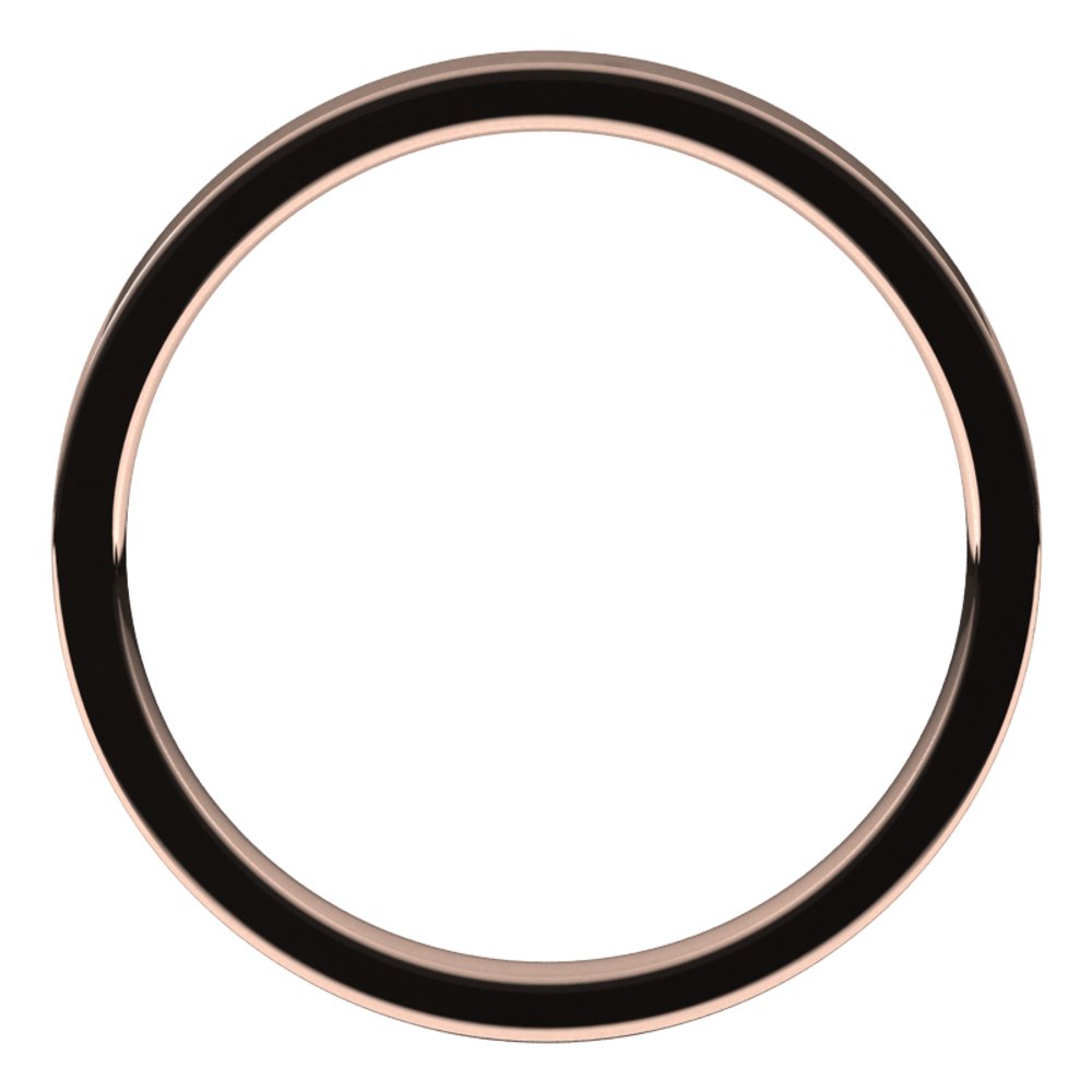 14K Rose Gold 2 mm Flat Comfort Fit Light Band Size 4