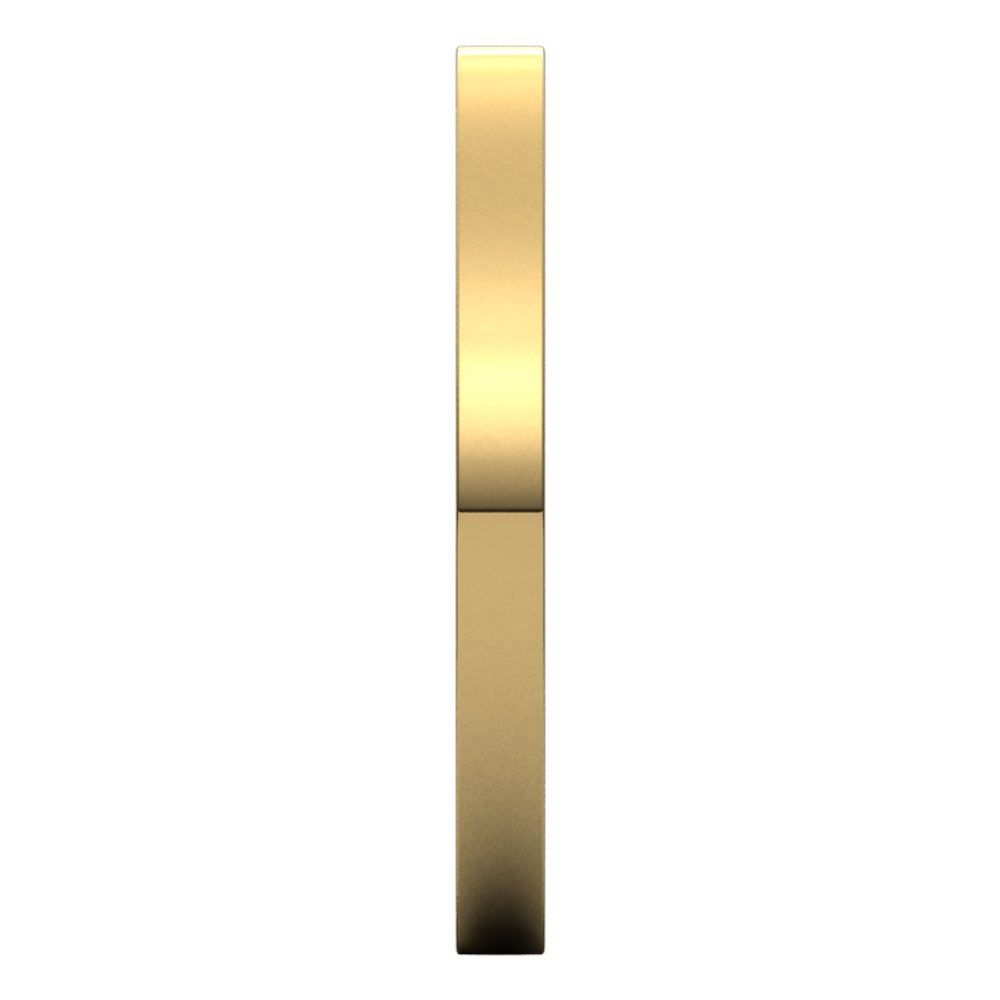 18K Yellow Gold 2 mm Flat Comfort Fit Light Band Size 4.5
