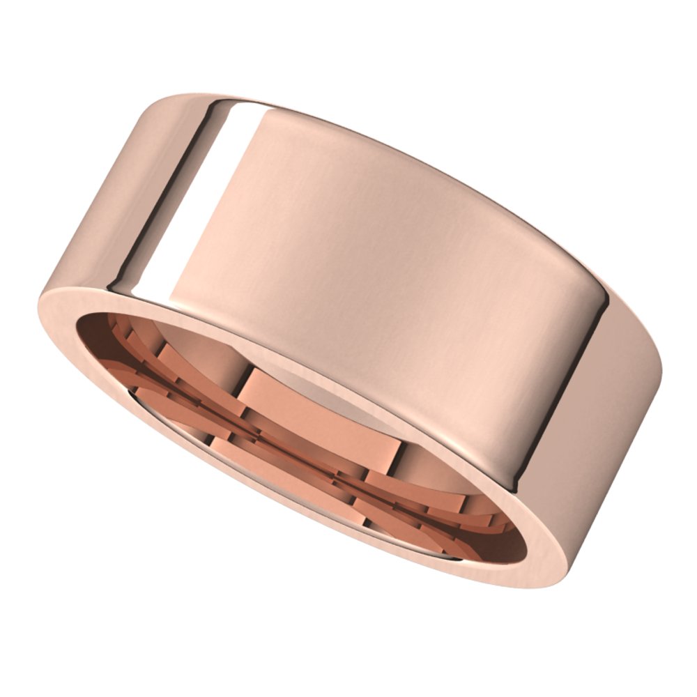 14K Rose 8 mm Comfort-Fit Flat Band Size 8
