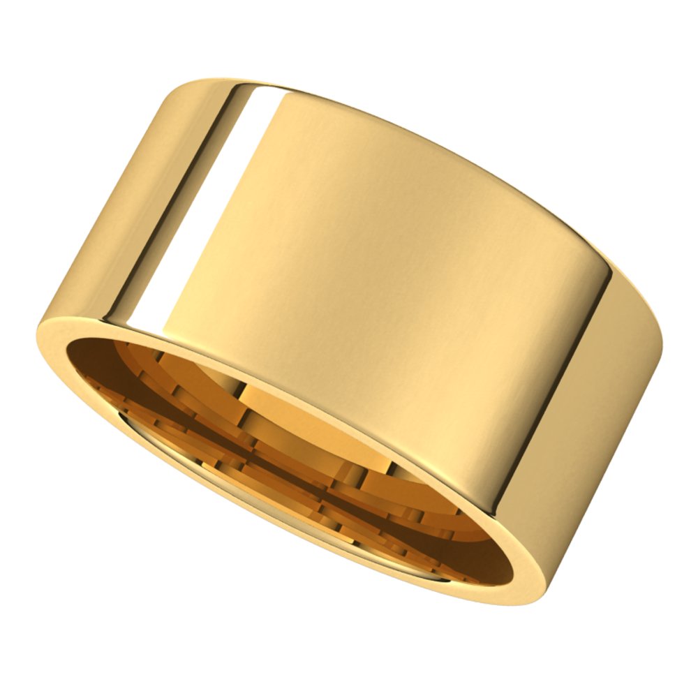 10K Yellow 10 mm Lightweight Comfort-Fit Flat Band Size 6