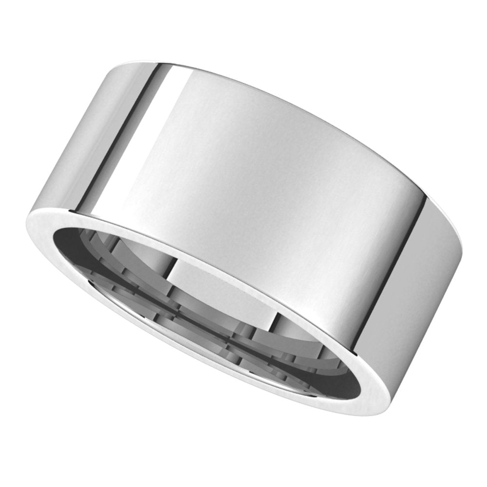 10K White 9 mm Comfort-Fit Flat Band Size 11.5