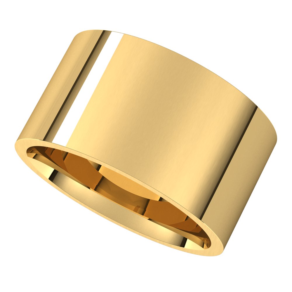 10K Yellow Gold 11 mm Lightweight Comfort-Fit Flat Band Size 6