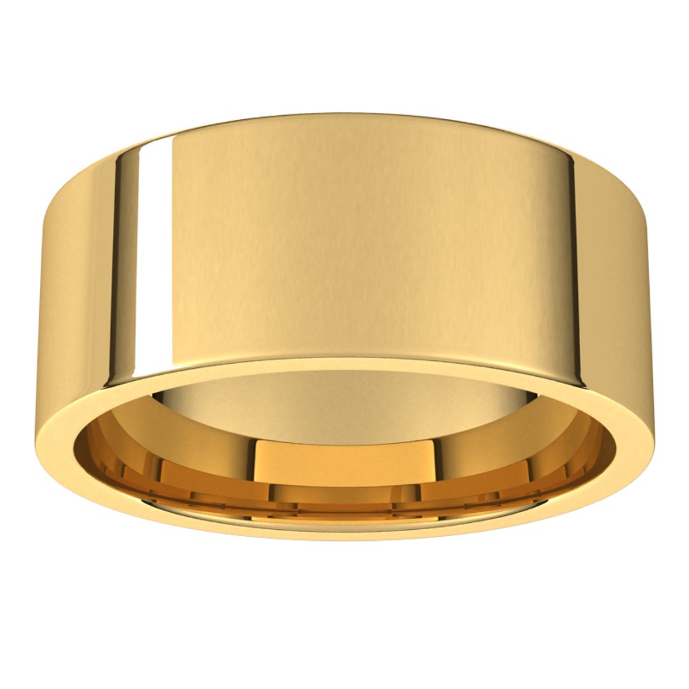 14K Yellow 8 mm Flat Comfort Fit Light Band