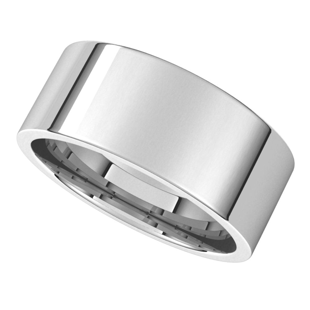 14K White Gold 8 mm Lightweight Comfort-Fit Flat Band Size [cv