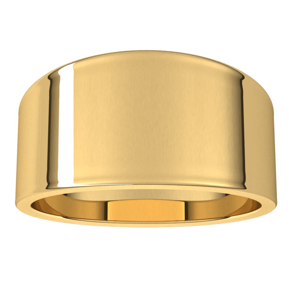 14K Yellow Gold 10 mm Tapered Flat Band Size 7