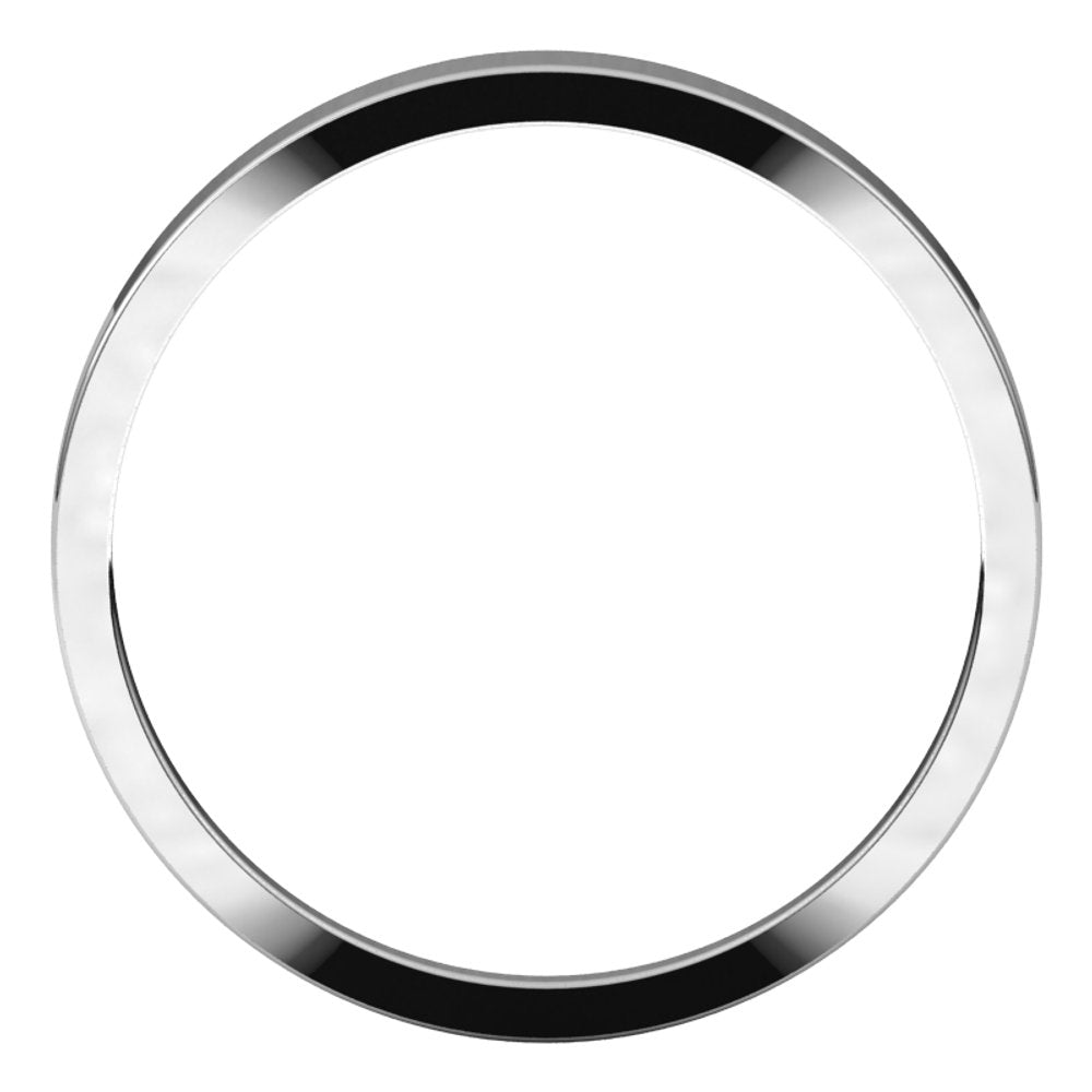 10K White 2.5 mm Tapered Flat Band Size 7