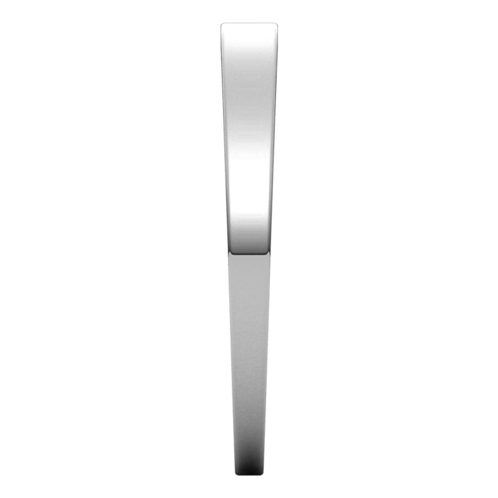 10K White Gold 2.5 mm Tapered Flat Band Size 11.5