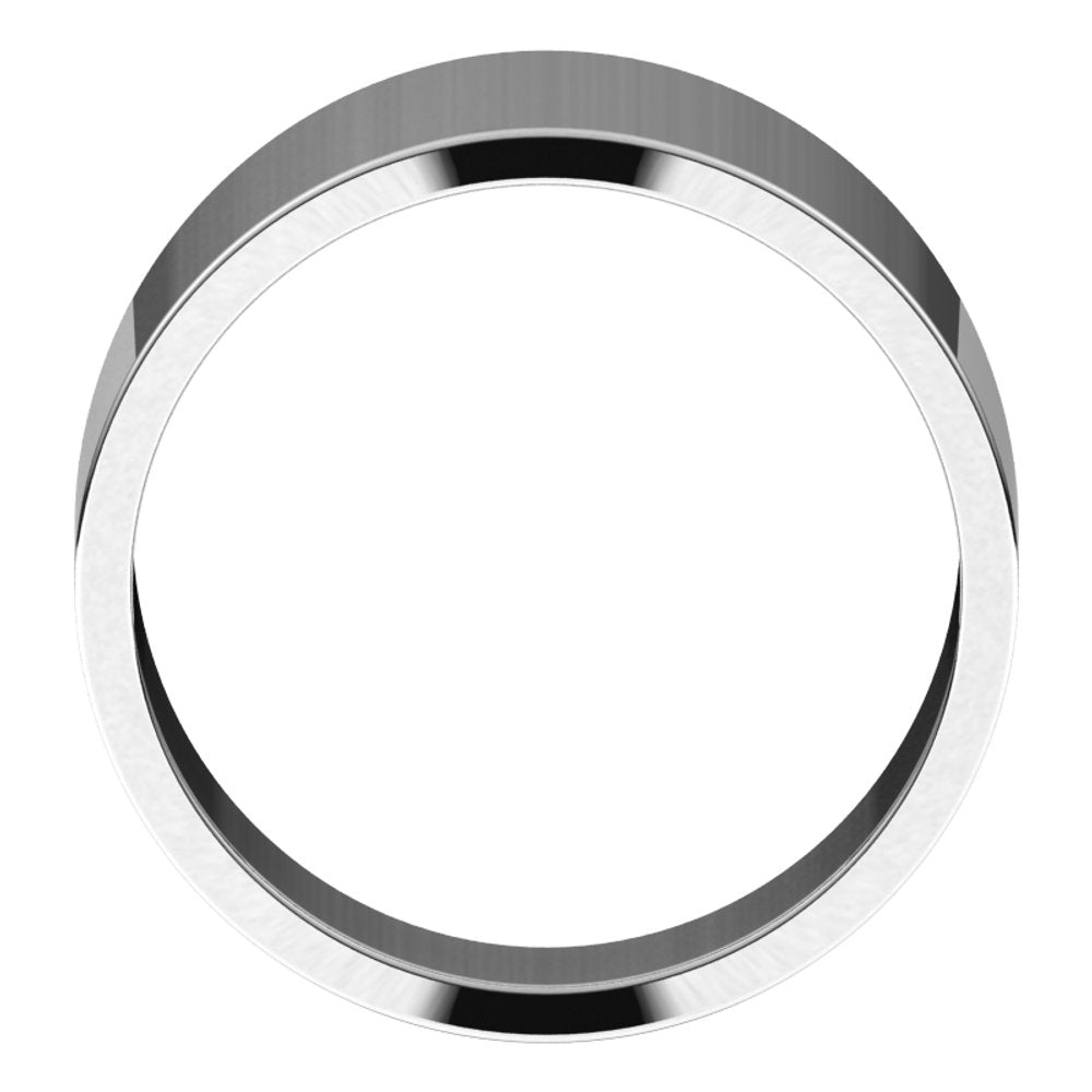 10K White 12 mm Tapered Flat Band Size 6.5
