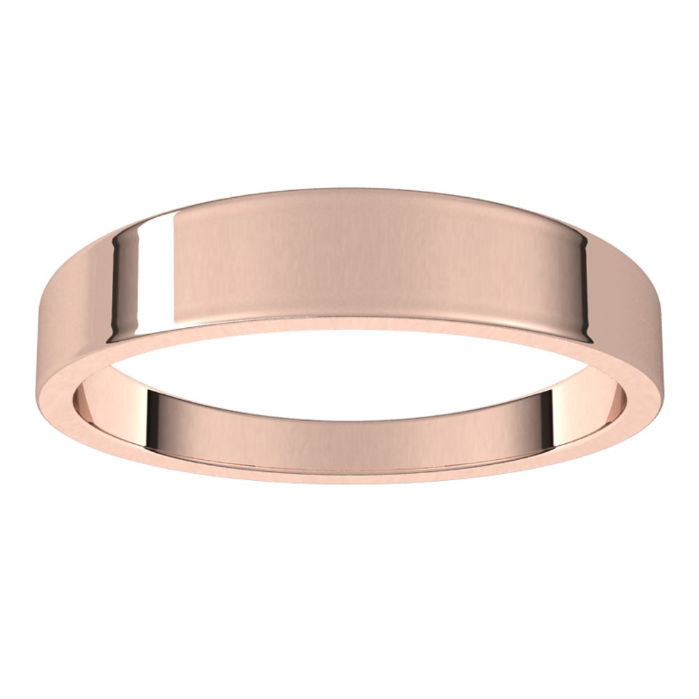 14K Rose Gold 4 mm Tapered Flat Band Size 7