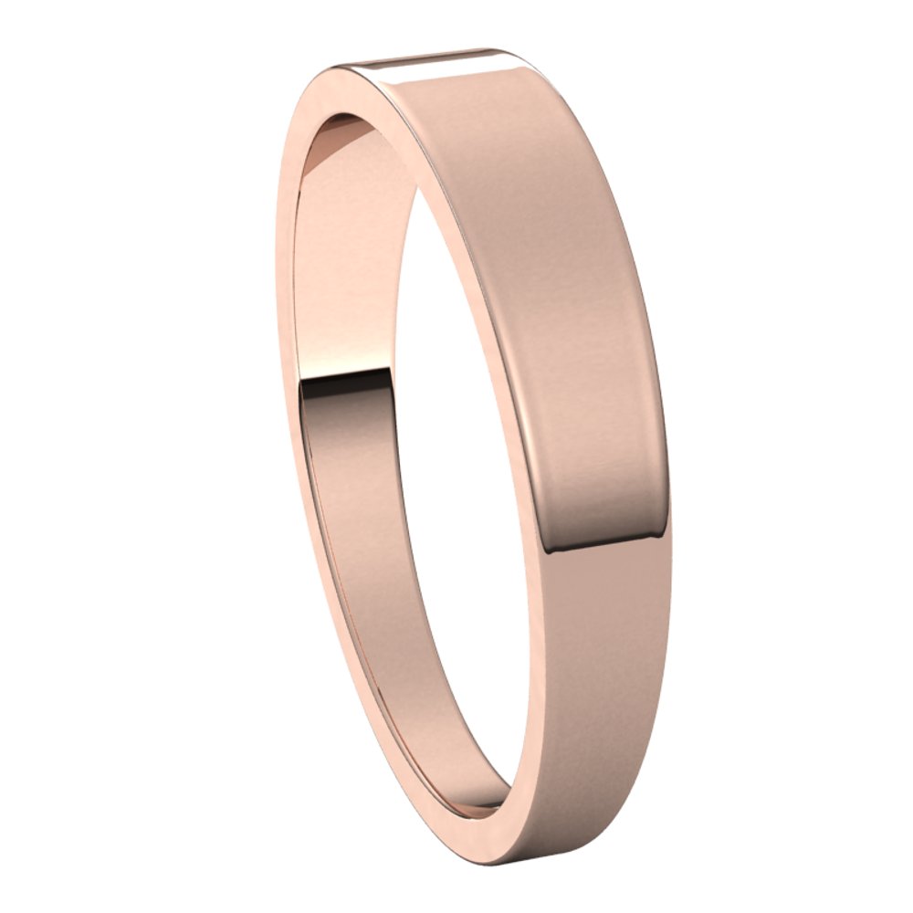 14K Rose Gold 4 mm Tapered Flat Band Size 7