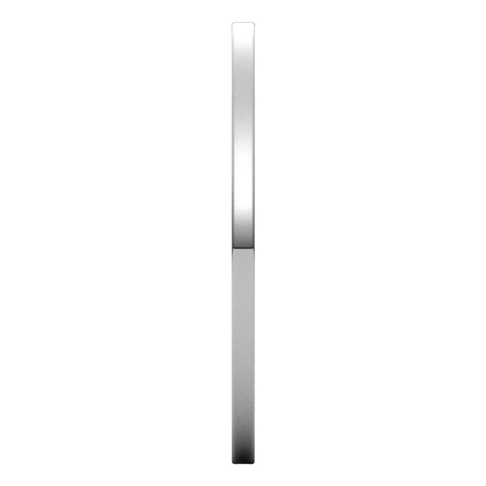 14K White Gold 1 mm Ultra-Lightweight Flat Band Size 5.5