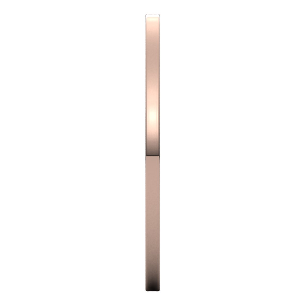 10K Rose Gold 1 mm Ultra-Lightweight Flat Band Size 5