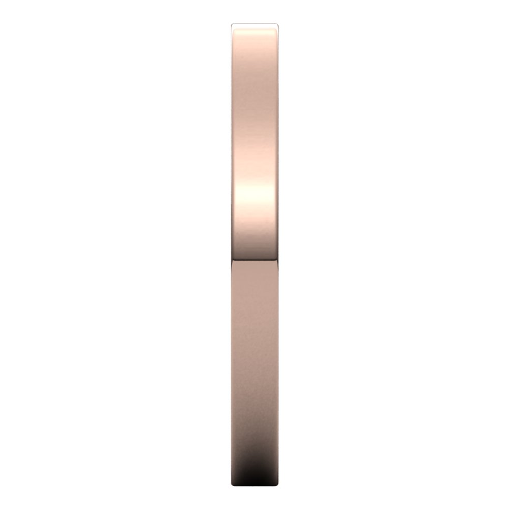 14K Rose Gold 2 mm Ultra-Lightweight Flat Band Size 8