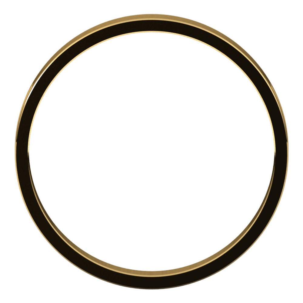 14K Yellow Gold 2.5 mm Ultra-Lightweight Flat Band Size 5