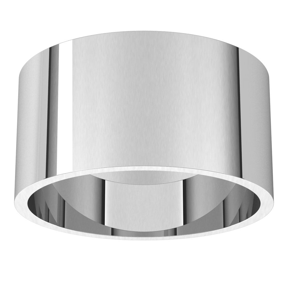 14K White Gold 10 mm Ultra-Lightweight Flat Band Size 6