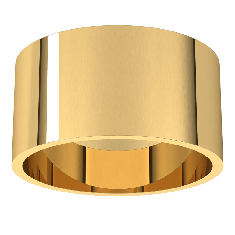 14K Yellow Gold 10 mm Ultra-Lightweight Flat Band Size 10.5
