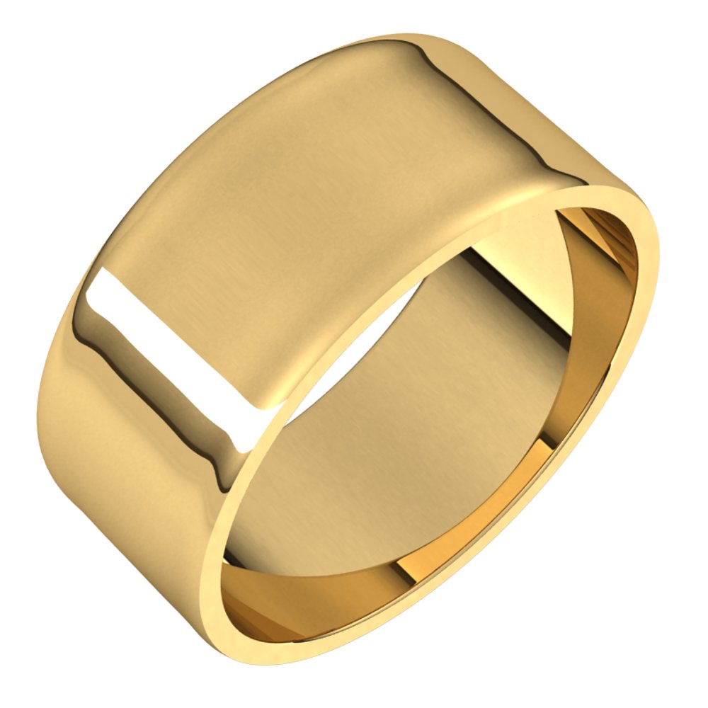 14K Yellow Gold 8 mm Ultra-Lightweight Flat Band Size 5.5