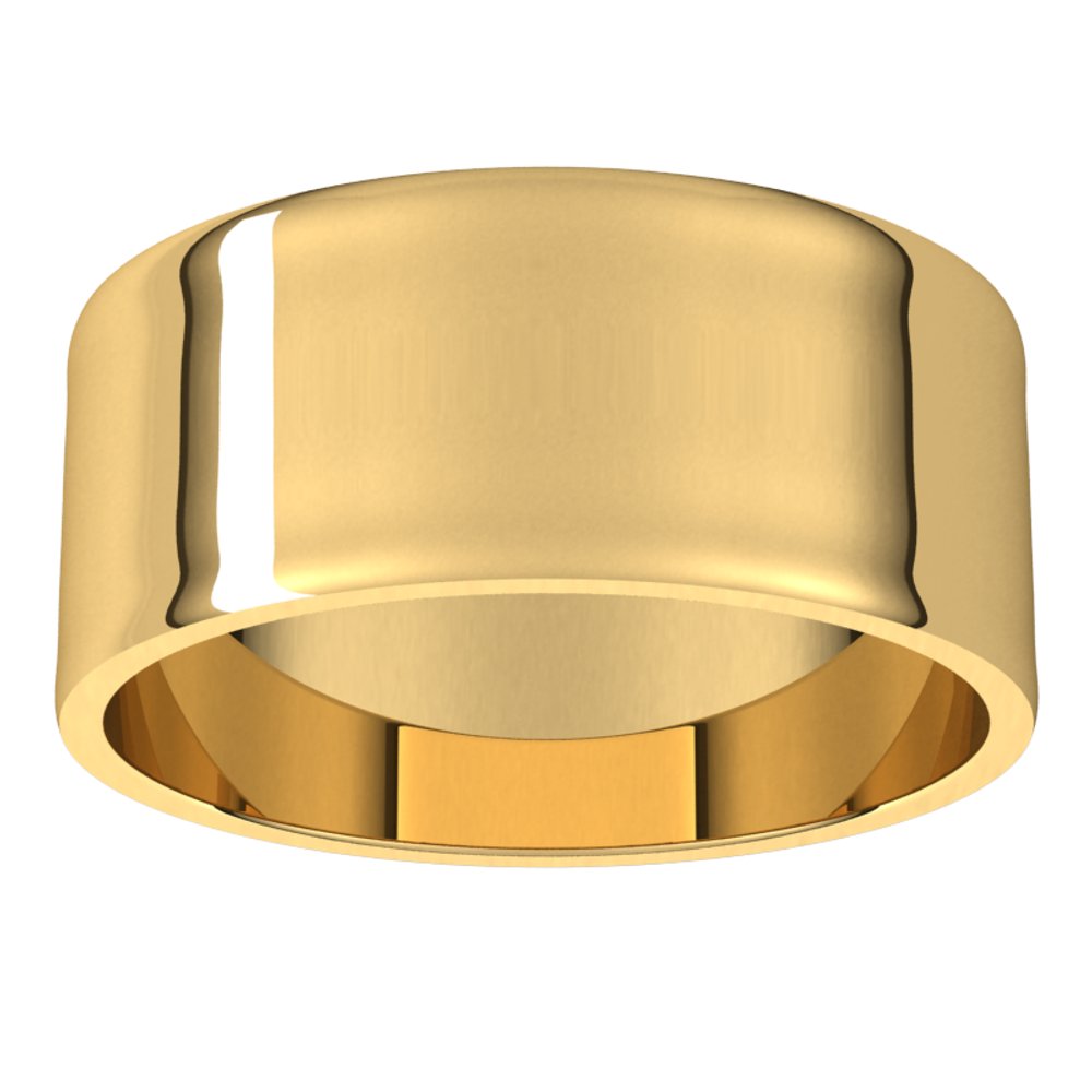 14K Yellow Gold 8 mm Ultra-Lightweight Flat Band Size 5.5