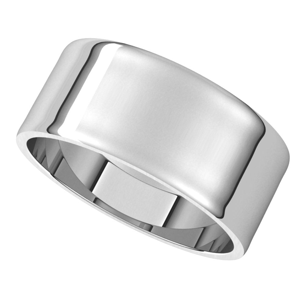 14K White Gold 8 mm Ultra-Lightweight Flat Band Size 8