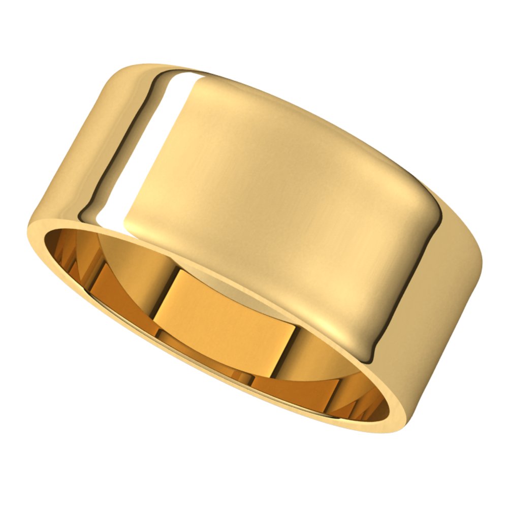 14K Yellow Gold 8 mm Ultra-Lightweight Flat Band Size 5.5