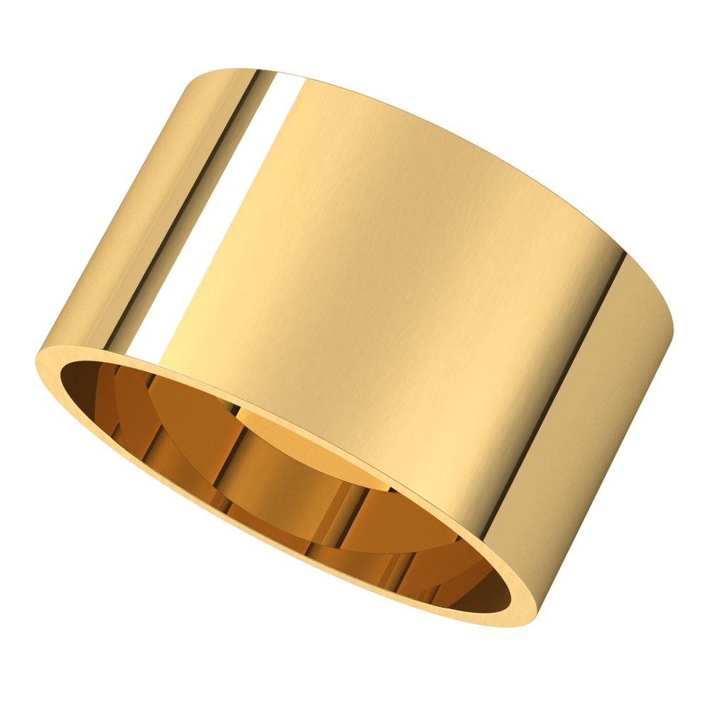 10K Yellow Gold 11 mm Ultra-Lightweight Flat Band Size 10