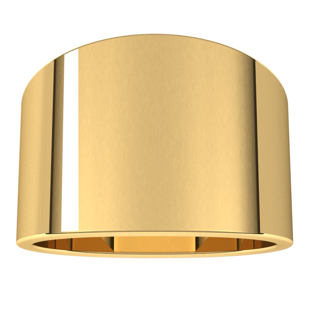 14K Yellow 14 mm Tapered Flat Band Size 10