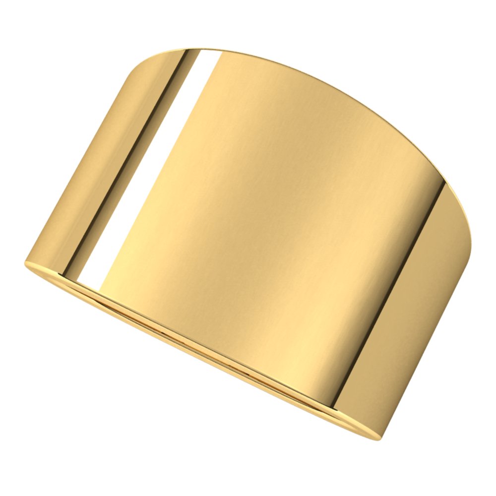 14K Yellow 14 mm Tapered Flat Band Size 10